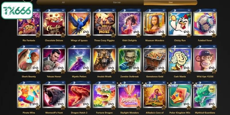 Nổ Hũ TX666 - Sân Chơi Giải Trí Được Yêu Thích 2026 4 Một số tựa game nổ hũ TX666 được săn đón hàng đầu
